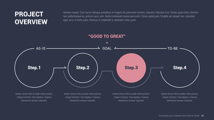 Flat business presentation brochure vector slide template with awesome layout vector color diagrams