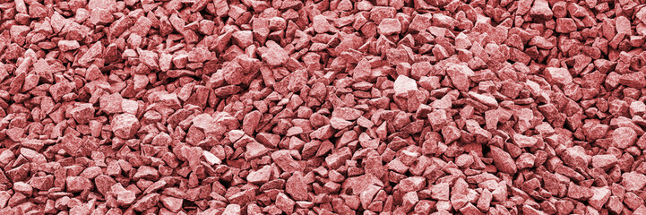 Red gravel stones for the construction industry