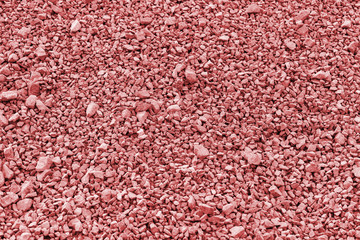 Red gravel stones for the construction industry