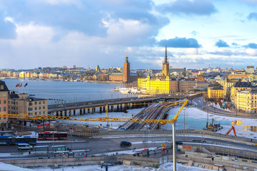 Naklejka premium Stockholm city sweden top view