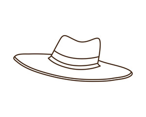 hat with ribbon on white background