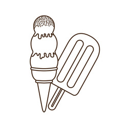 delicious ice cream on white background