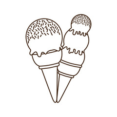 delicious ice cream on white background