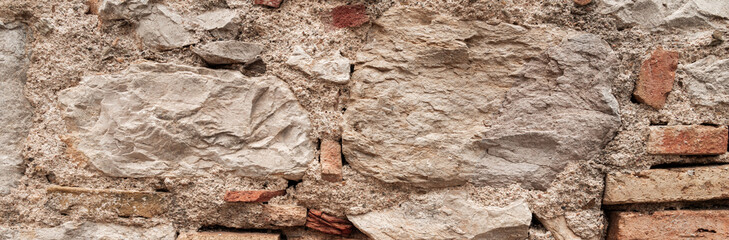 Stone texture and background. Rock texture. Panorama of masonry