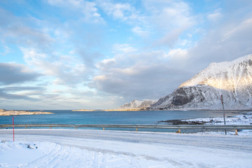 winter scene in norway scandinavia 
