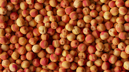 Top View of Peaches 3D Rendering