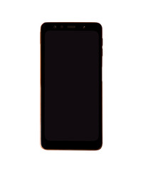 Realistic Gold Smartphone with Transparent Screen Isolated on white background.