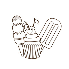 delicious cupcakes and ice cream for summer