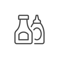 Ketchup and sauce line outline icon