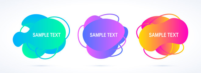 Liquid fluid abstract design in flat style