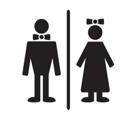 Public toilet. Symbol of man and woman on a white background. Vector illustration. 
