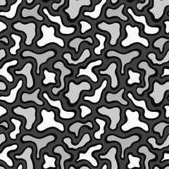 Seamless pattern from stylized curves of abstract shapes.