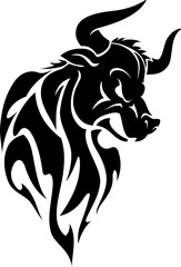 Bull Abstract Flame Bust, Displeased Mascot