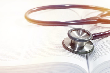stethoscope on book