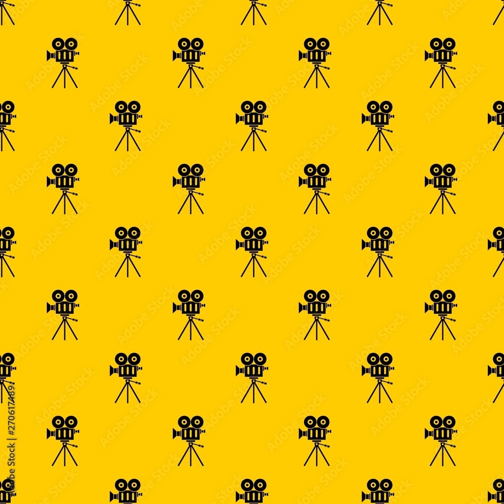 Poster camcorder pattern seamless vector repeat geometric yellow for any design