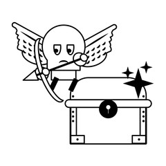 Videogame characters and elements cartoons in black and white