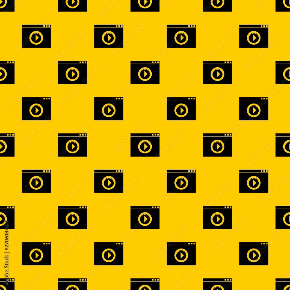 Poster video player pattern seamless vector repeat geometric yellow for any design