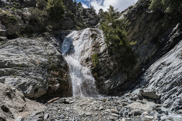 Obraz premium View of San Antonio Falls near Mt Baldy Village in the San Gabriel Mountains near Los Angeles, California.