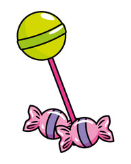 lolly pop and candies vector illustration