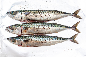 raw mackerel ready to be cooked 