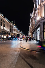Fototapeta na wymiar London, view of Regent St at night