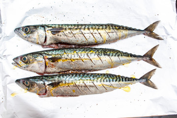 raw mackerel ready to be cooked 