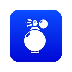 Perfume bottle modern icon blue vector isolated on white background