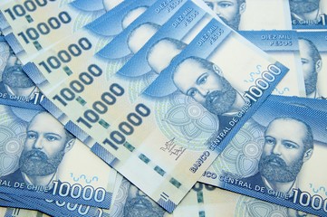 Chilean peso bills - background