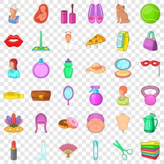 Mirror icons set. Cartoon style of 36 mirror vector icons for web for any design