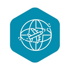 Global air delivery icon. Outline global air delivery vector icon for web design isolated on white background