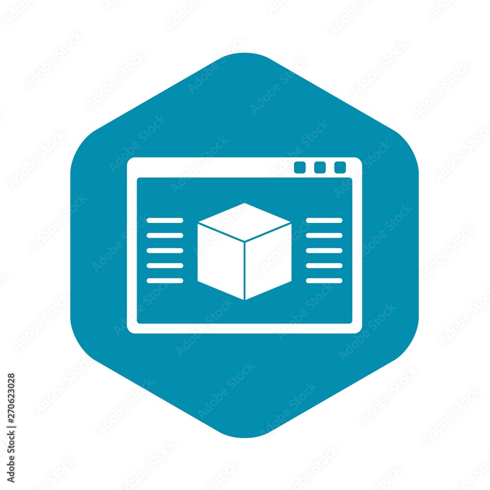 Poster 3d model icon in simple style isolated vector illustration