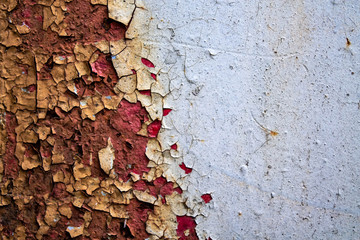 several layers of peeling paint