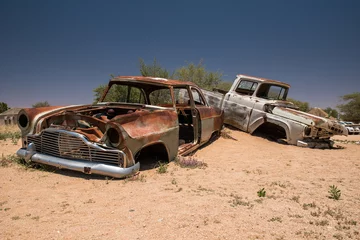 Fotobehang Old car on Route 66 © forcdan
