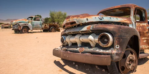 Deurstickers Old car on Route 66 © forcdan