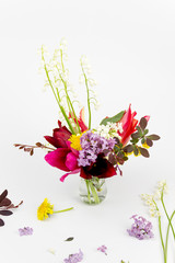 beautiful bouquet of flowers in vase isolated