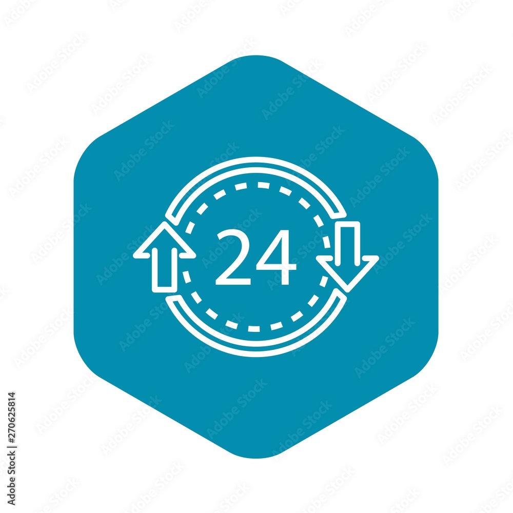 Poster 24 hours delivery icon. outline 24 hours delivery vector icon for web design isolated on white backg