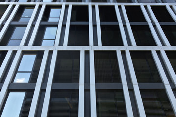 Facade of modern office building at Arnulfpark in Munich, Germany