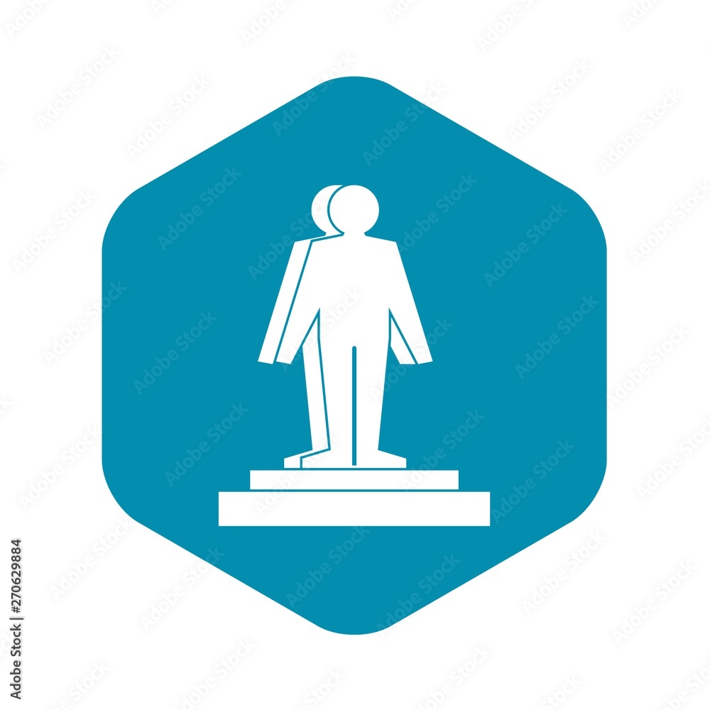 Poster 3d model of a man icon in simple style isolated on white background vector illustration