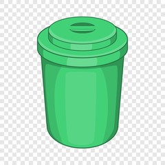 Green plastic cup icon. Cartoon illustration of plastic cup vector icon for web