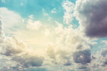 Clean white clouds with beautiful blue skies.