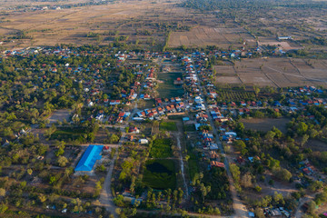 The Khmer town on water at lake - Phnompenh at Cambodia