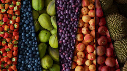 Randomly Aligned Fruits 3D Rendering