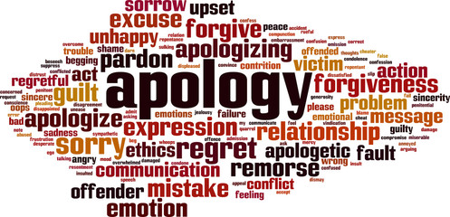Obraz premium Apology word cloud