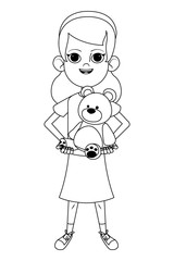 little kid avatar cartoon character black and white