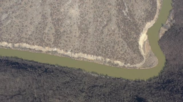Meandering river Timok in Eastern Serbia 4K aerial footage