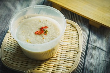 Bubur Lambuk, a popular Malaysian porridge which has been cooked with big pot and main ingredients are rice,meat,water and her usually during ramadhan, the fasting month 