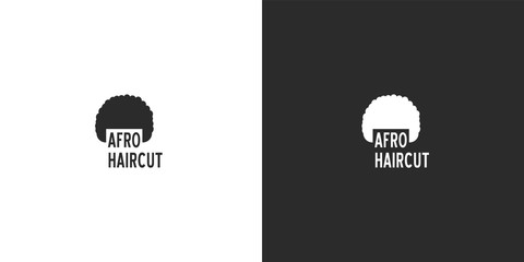 Black and white vector flat haircut salon logo