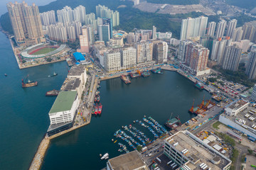Fototapeta na wymiar Aerial view of Hong Kong residential district