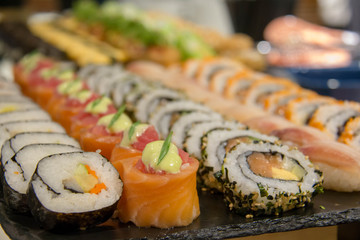  maki sushi roll of Japanese food