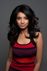 Naklejka premium Indian Woman Portrait With Colorful Dress